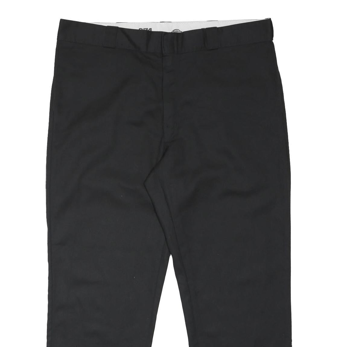 DICKIES Mens Polyester Blend Black Regular Straight Trousers W40 L30 Workwear