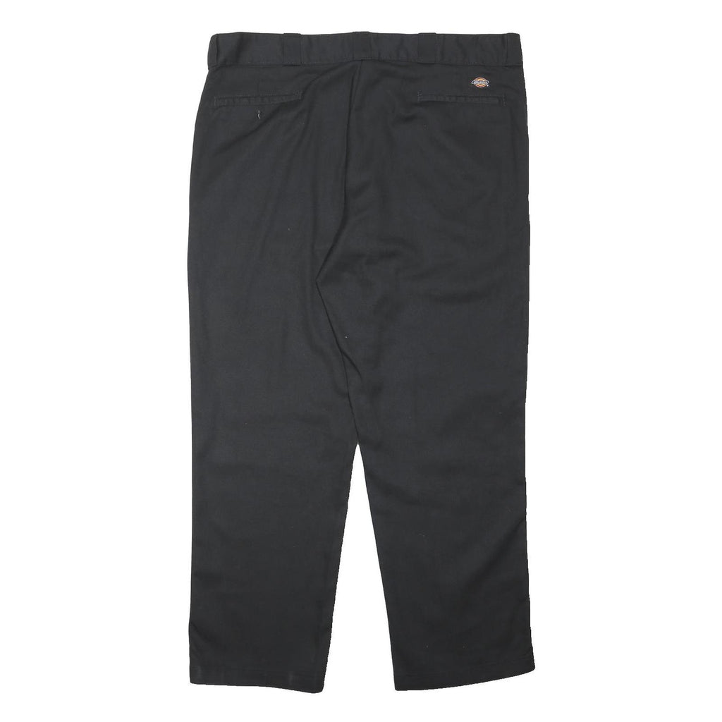 DICKIES Mens Polyester Blend Black Regular Straight Trousers W40 L30 Workwear