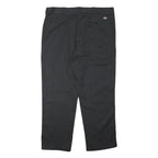 DICKIES Mens Polyester Blend Black Regular Straight Trousers W40 L30 Workwear