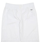 REEBOK Womens White Cotton Blend Casual Shorts UK 14 W32 Elastic Waistband