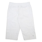 REEBOK Womens White Cotton Blend Casual Shorts UK 14 W32 Elastic Waistband