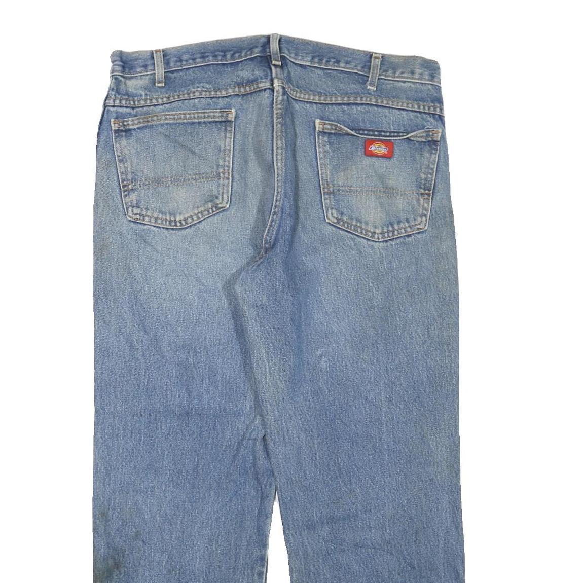 DICKIES Mens Blue Regular Straight Denim Jeans W38 L27 Workwear Zip Closure