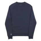 CHAMPION Mens Navy Blue Crew Neck S Sweatshirt Cotton Blend Logo Casual Pullover