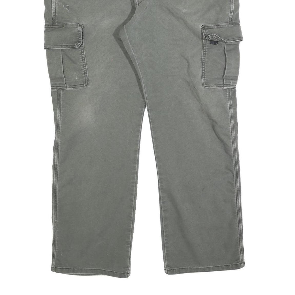 DICKIES Mens Jeans Green Regular Straight Denim W40 L30 Cargo Zip Pocket