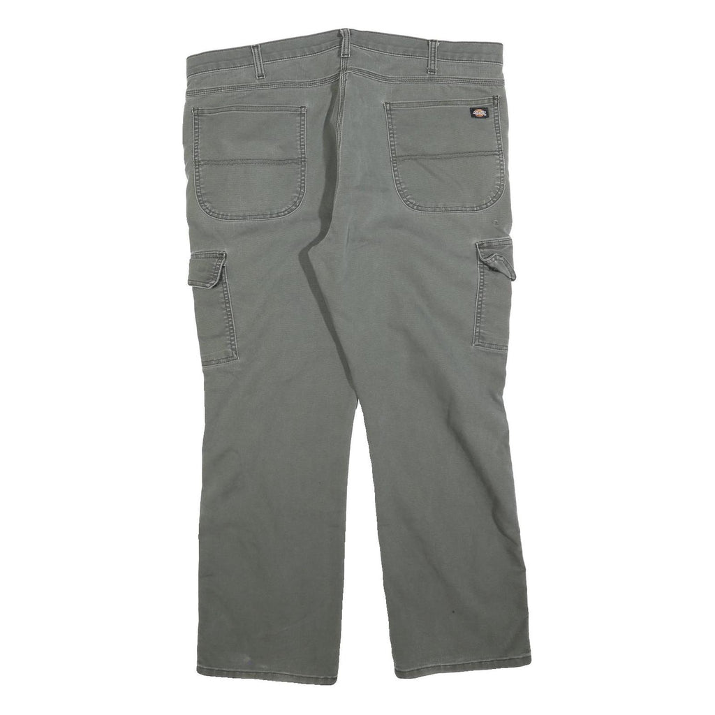DICKIES Mens Jeans Green Regular Straight Denim W40 L30 Cargo Zip Pocket