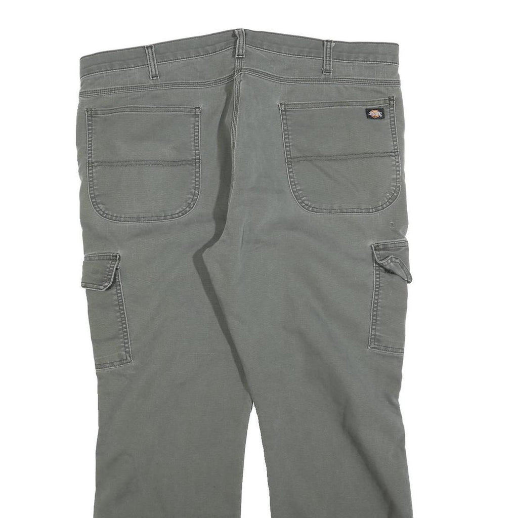 DICKIES Mens Jeans Green Regular Straight Denim W40 L30 Cargo Zip Pocket