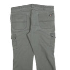 DICKIES Mens Jeans Green Regular Straight Denim W40 L30 Cargo Zip Pocket