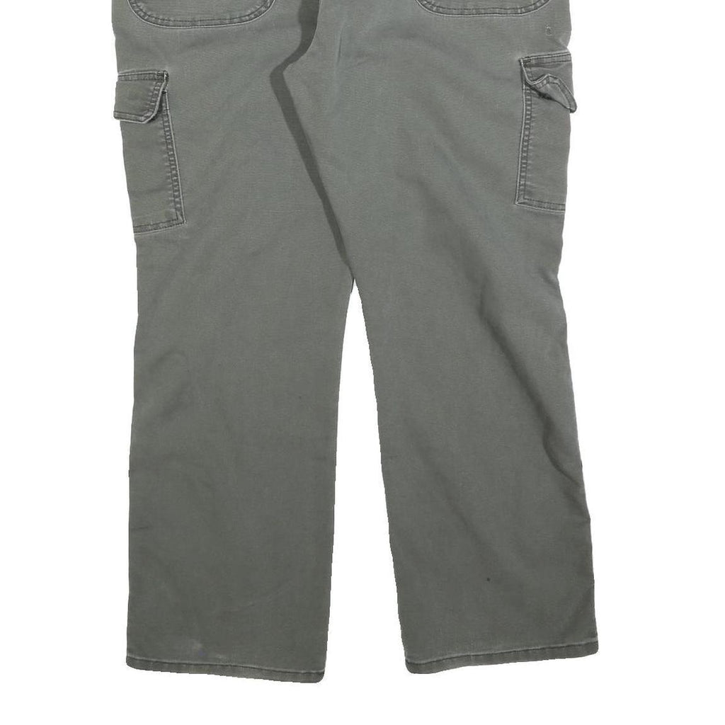 DICKIES Mens Jeans Green Regular Straight Denim W40 L30 Cargo Zip Pocket