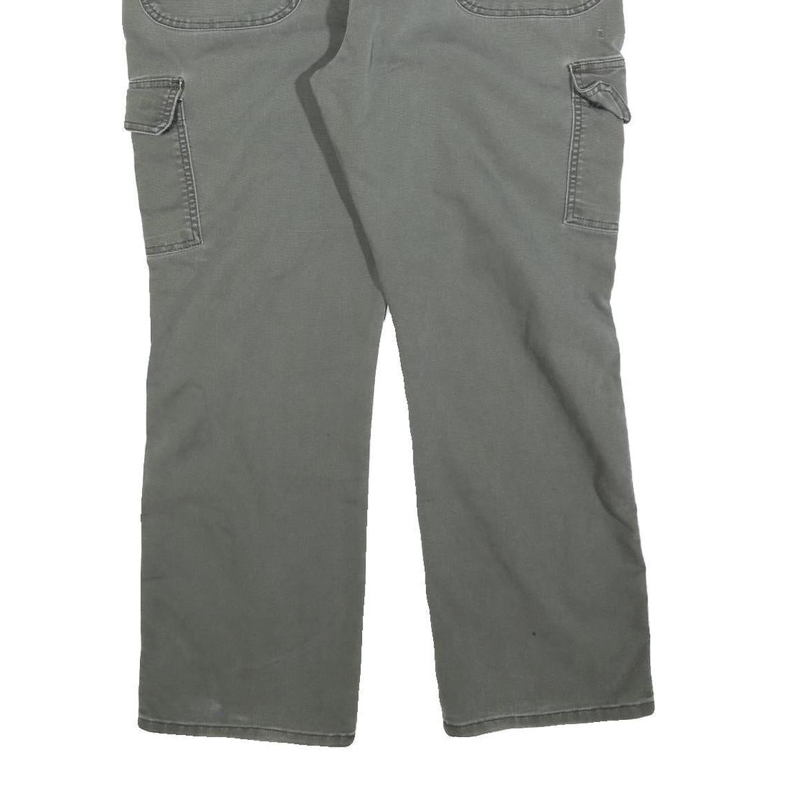 DICKIES Mens Jeans Green Regular Straight Denim W40 L30 Cargo Zip Pocket