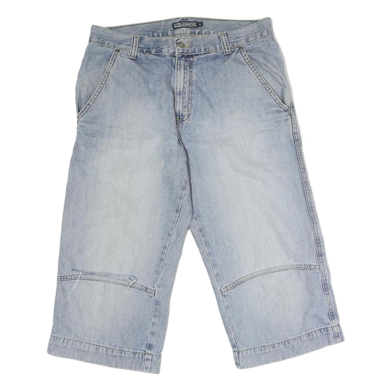 LERROS Mens Light Blue Denim Casual Shorts M W32 Cotton Cotton Blend Relaxed Fit