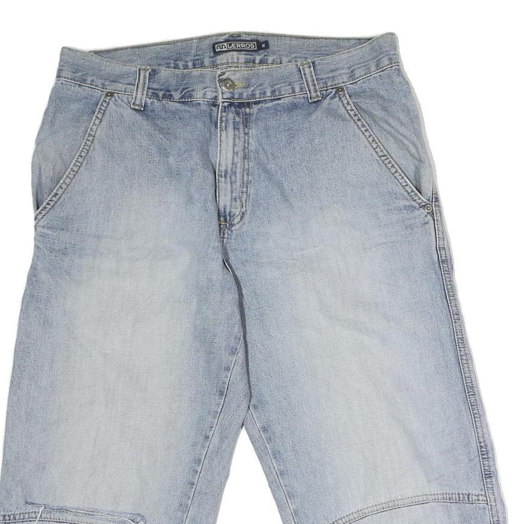 LERROS Mens Light Blue Denim Casual Shorts M W32 Cotton Cotton Blend Relaxed Fit