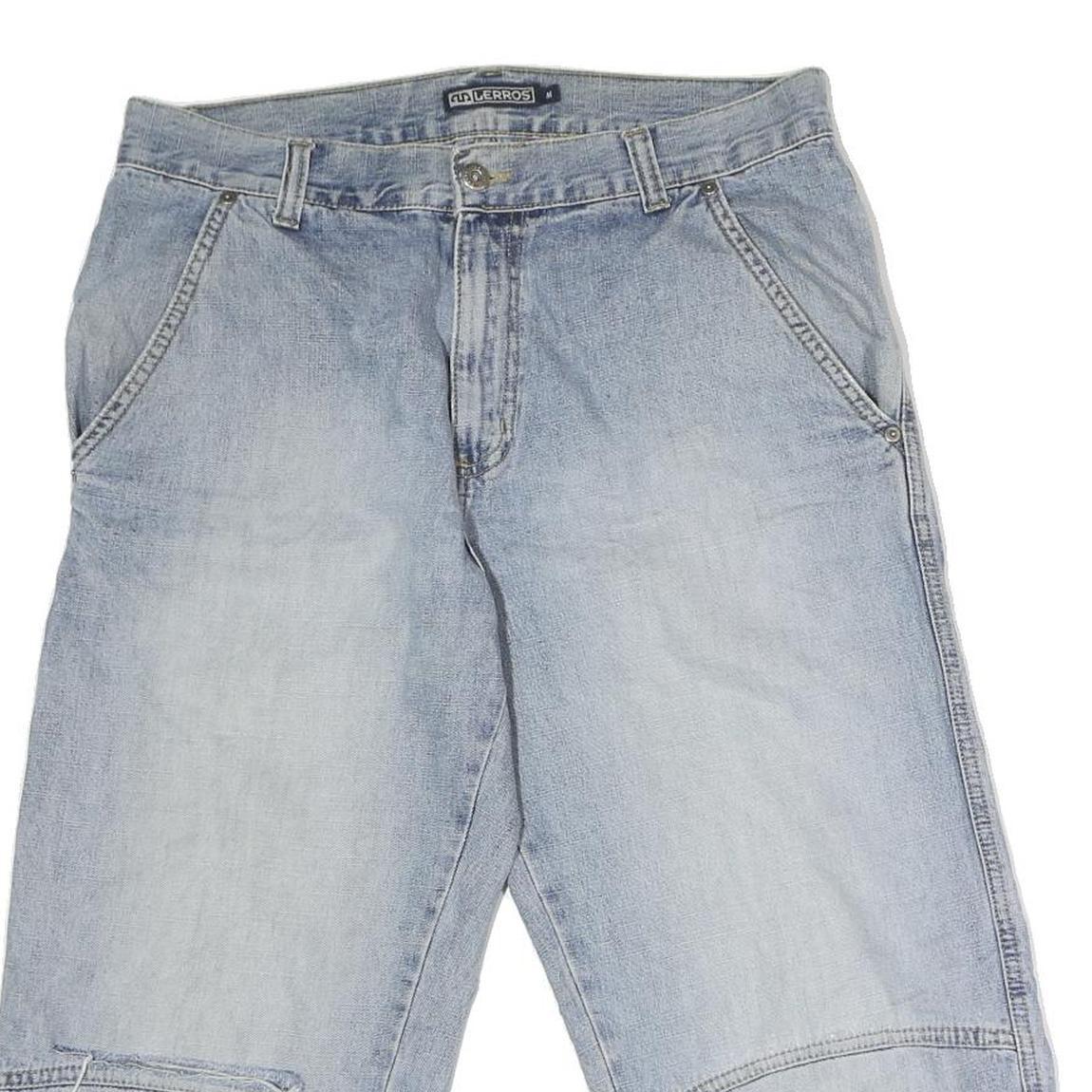 LERROS Mens Light Blue Denim Casual Shorts M W32 Cotton Cotton Blend Relaxed Fit