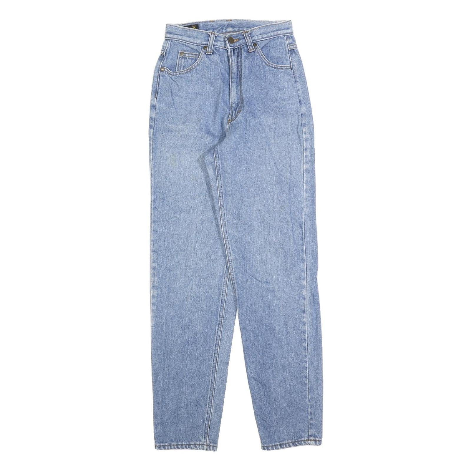 LEE Womens Light Blue Regular Fit Straight Denim Jeans W24 L30 Classic Cotton