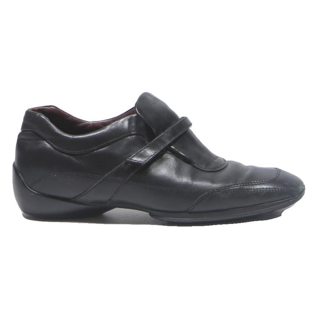 TOD'S Womens Black Leather Loafers UK 3 Elegant Comfortable Slip-On Shoes