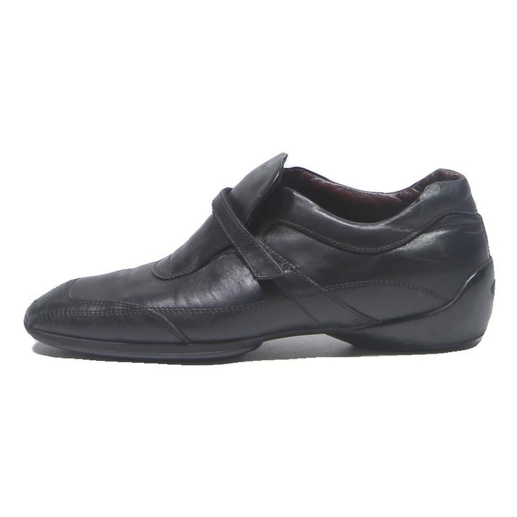 TOD'S Womens Black Leather Loafers UK 3 Elegant Comfortable Slip-On Shoes