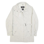 JACK WOLFSKIN Womens White Jacket UK 12 Polyester Classic Zip Belted Outdoor
