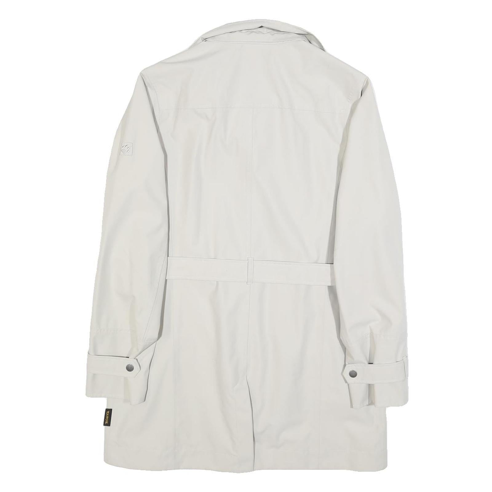 JACK WOLFSKIN Womens White Jacket UK 12 Polyester Classic Zip Belted Outdoor