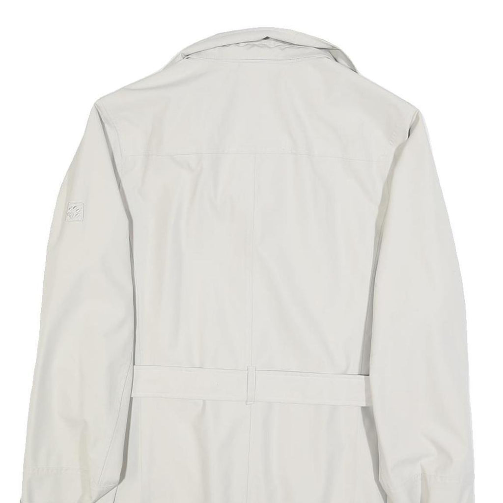 JACK WOLFSKIN Womens White Jacket UK 12 Polyester Classic Zip Belted Outdoor