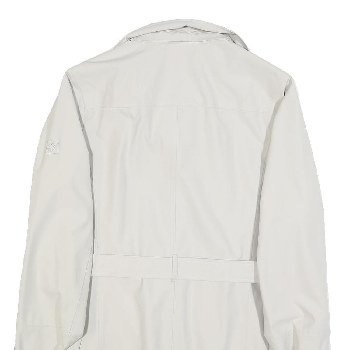 JACK WOLFSKIN Womens White Jacket UK 12 Polyester Classic Zip Belted Outdoor