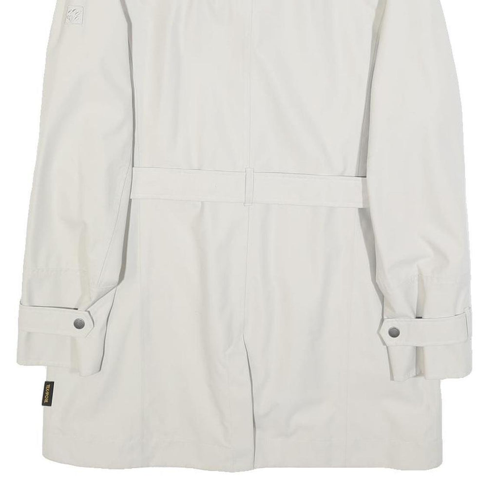 JACK WOLFSKIN Womens White Jacket UK 12 Polyester Classic Zip Belted Outdoor