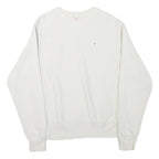 CHAMPION Mens White Crew Neck S Sweatshirt Cotton Blend Casual Pullover