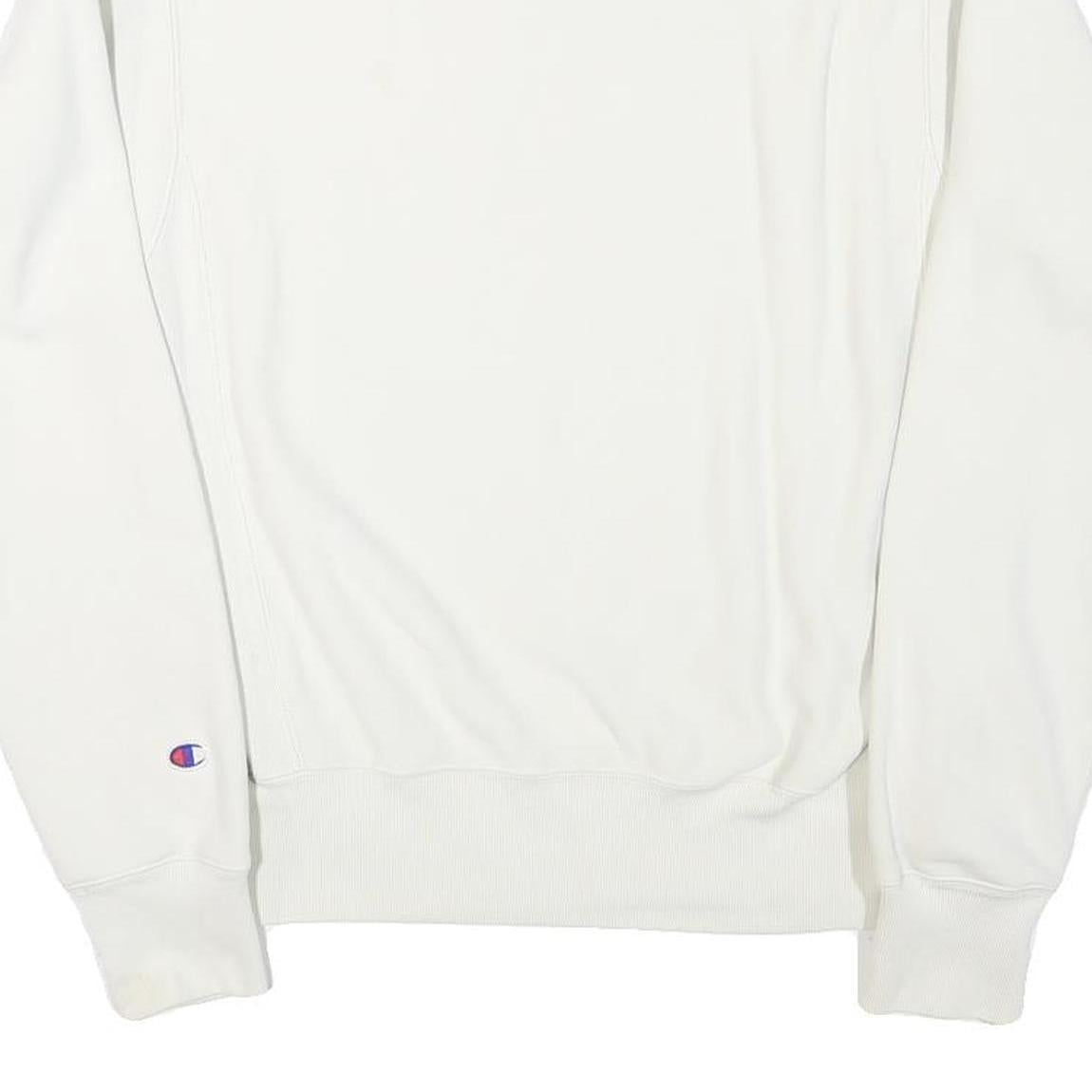 CHAMPION Mens White Crew Neck S Sweatshirt Cotton Blend Casual Pullover