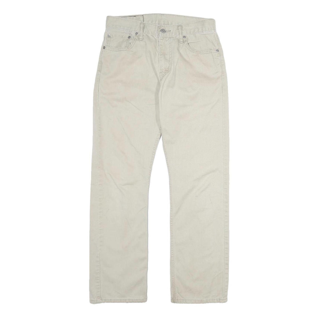 LEVI'S Mens Cotton Beige Regular Straight Trousers W28 L29 Classic Casual Zip