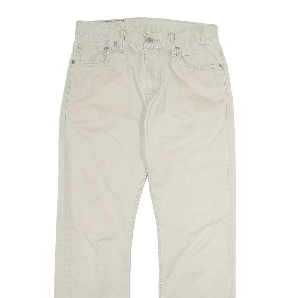 LEVI'S Mens Cotton Beige Regular Straight Trousers W28 L29 Classic Casual Zip