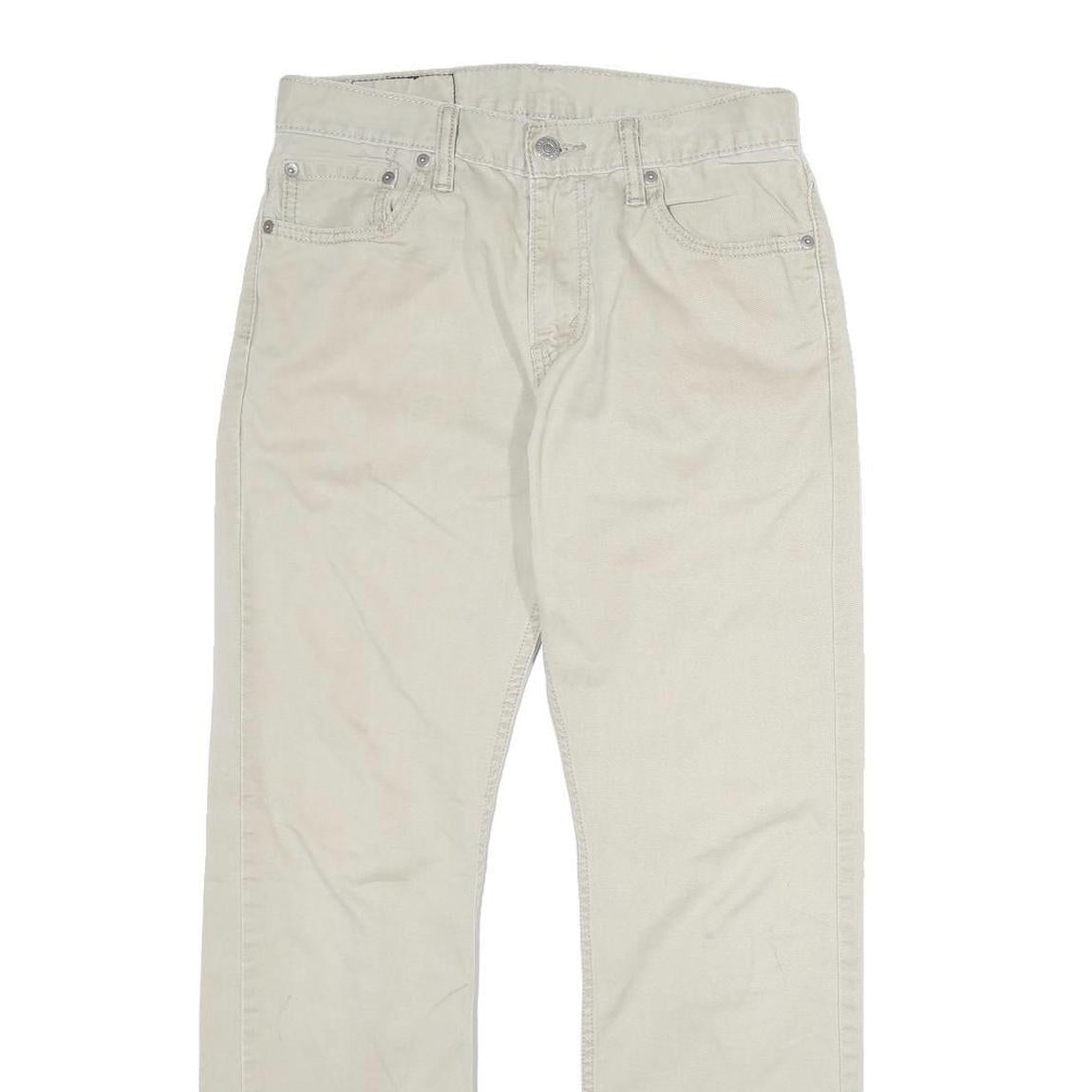 LEVI'S Mens Cotton Beige Regular Straight Trousers W28 L29 Classic Casual Zip