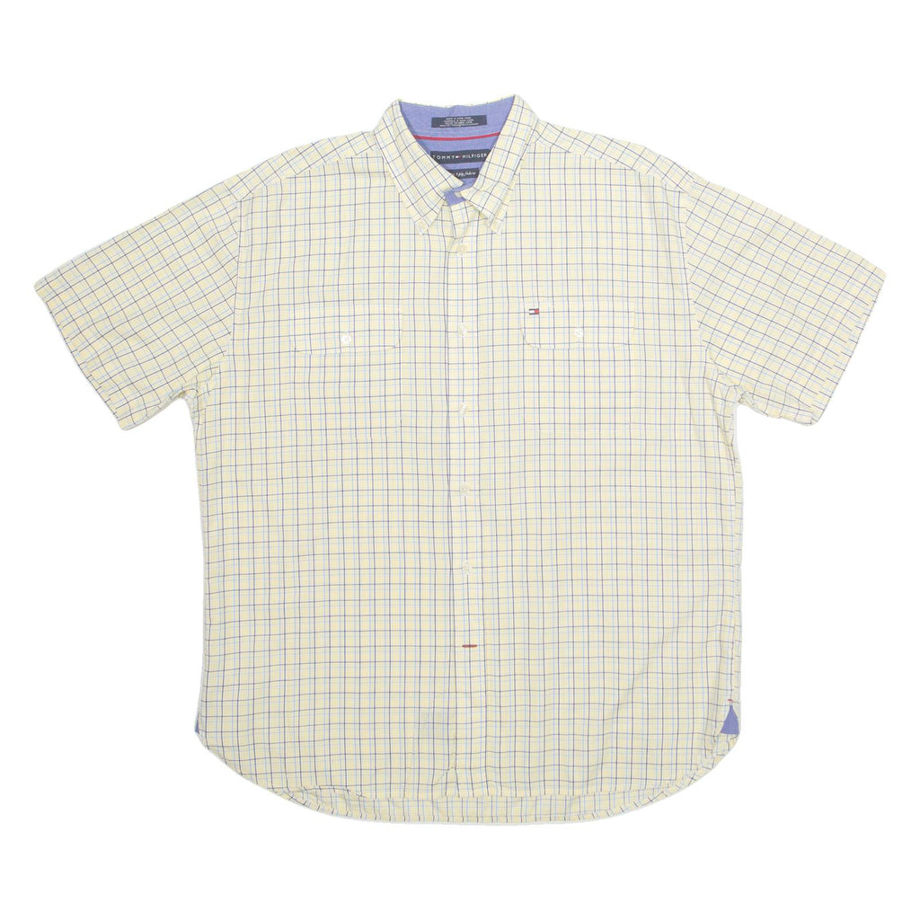 TOMMY HILFIGER Mens Shirt Yellow Check XL