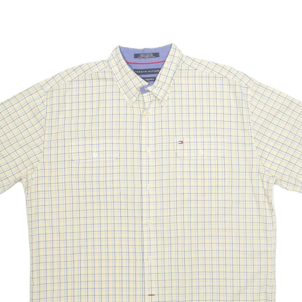 TOMMY HILFIGER Mens Shirt Yellow Check XL