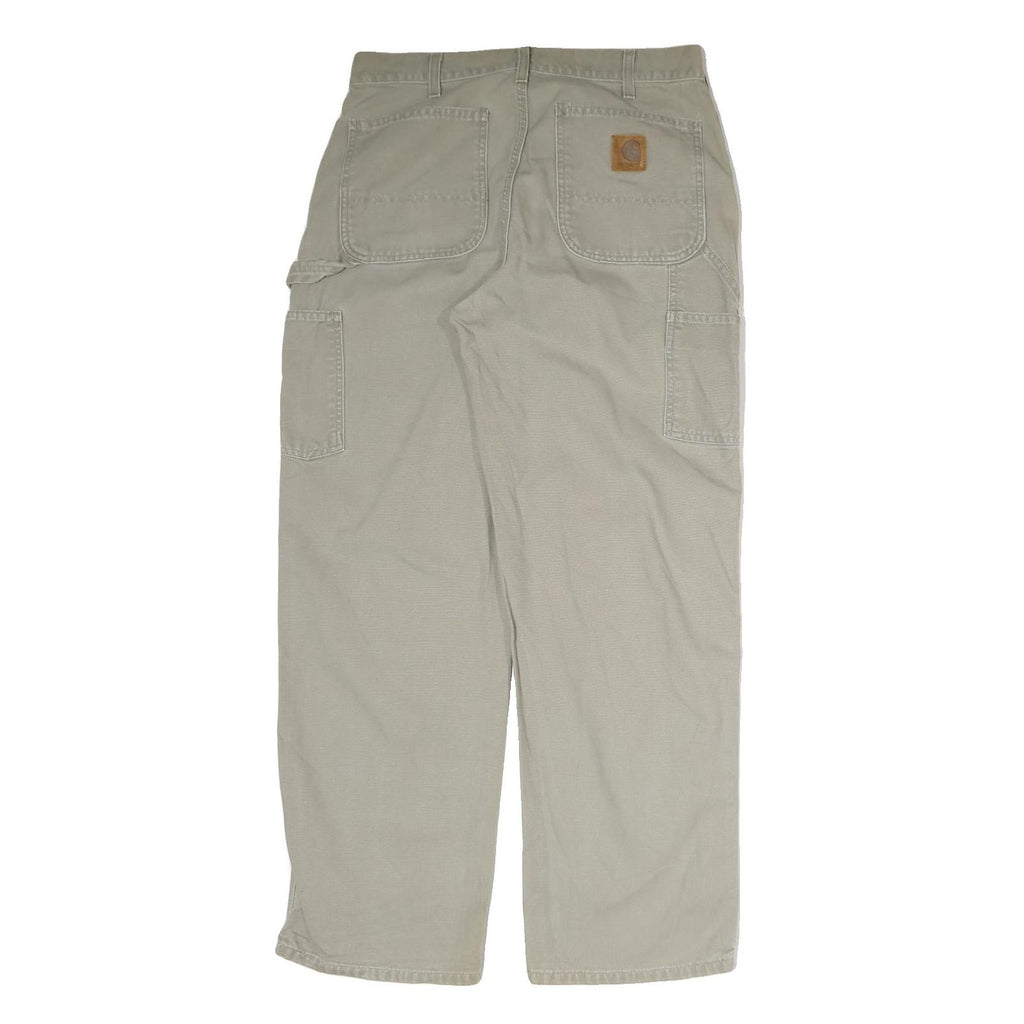 CARHARTT Mens Cotton Beige Regular Straight Trousers W34 L30 Workwear Casual