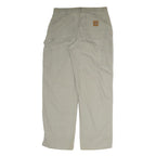 CARHARTT Mens Cotton Beige Regular Straight Trousers W34 L30 Workwear Casual
