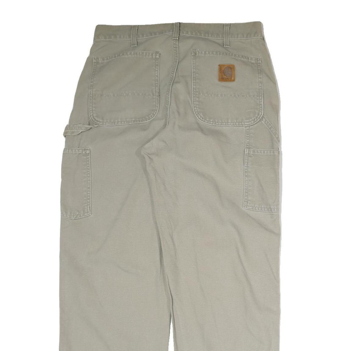 CARHARTT Mens Cotton Beige Regular Straight Trousers W34 L30 Workwear Casual