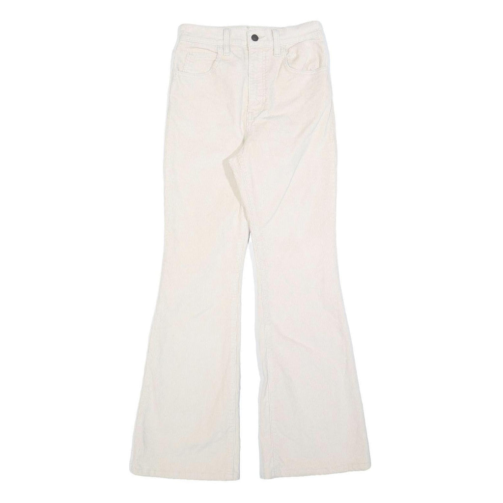 LEVI'S Womens Cotton Blend Cream Regular Flared Trousers W24 L32 Stylish Comfort