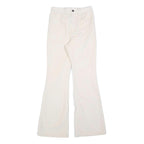 LEVI'S Womens Cotton Blend Cream Regular Flared Trousers W24 L32 Stylish Comfort