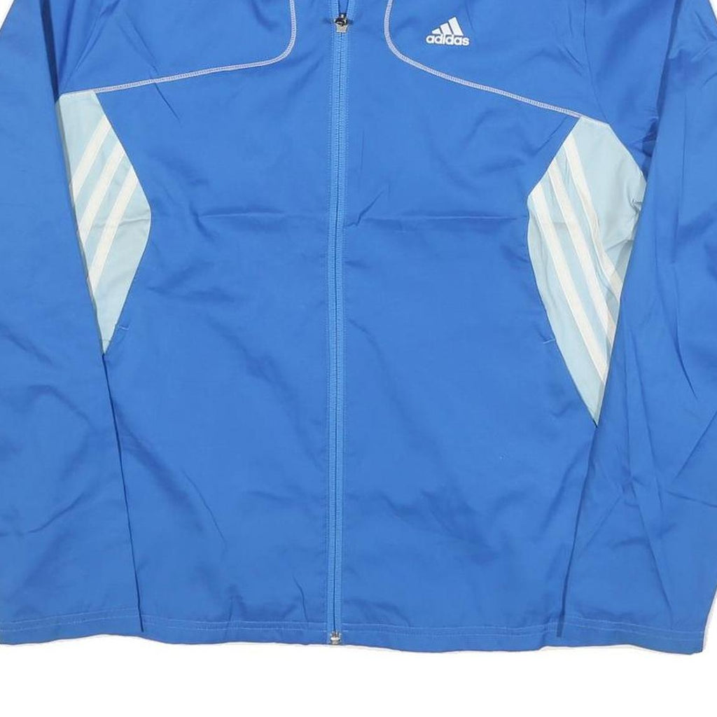 ADIDAS Womens Blue & Light Blue Zip Sports Jacket L Polyester Blend Casual