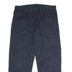 DICKIES Mens Polyester Blend Navy Regular Straight Trousers W38 L29 Workwear Zip