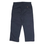 DICKIES Mens Polyester Blend Navy Regular Straight Trousers W38 L29 Workwear Zip