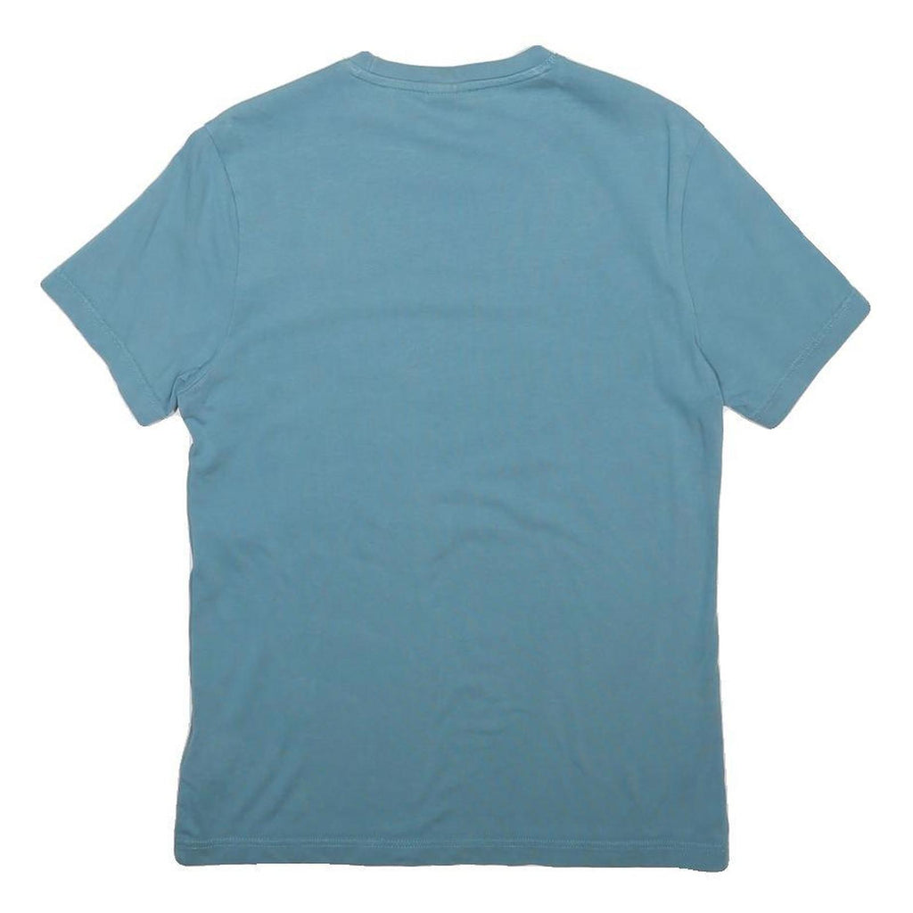 REEBOK Mens Blue Graphic T-Shirt S Short Sleeve Crew Neck Cotton Blend