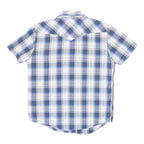 LEVI'S Mens Blue & White Plaid Cotton Shirt M Western Casual Summer