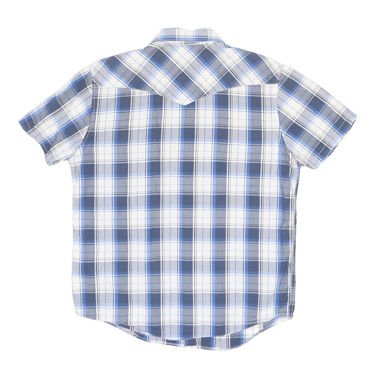 LEVI'S Mens Blue & White Plaid Cotton Shirt M Western Casual Summer