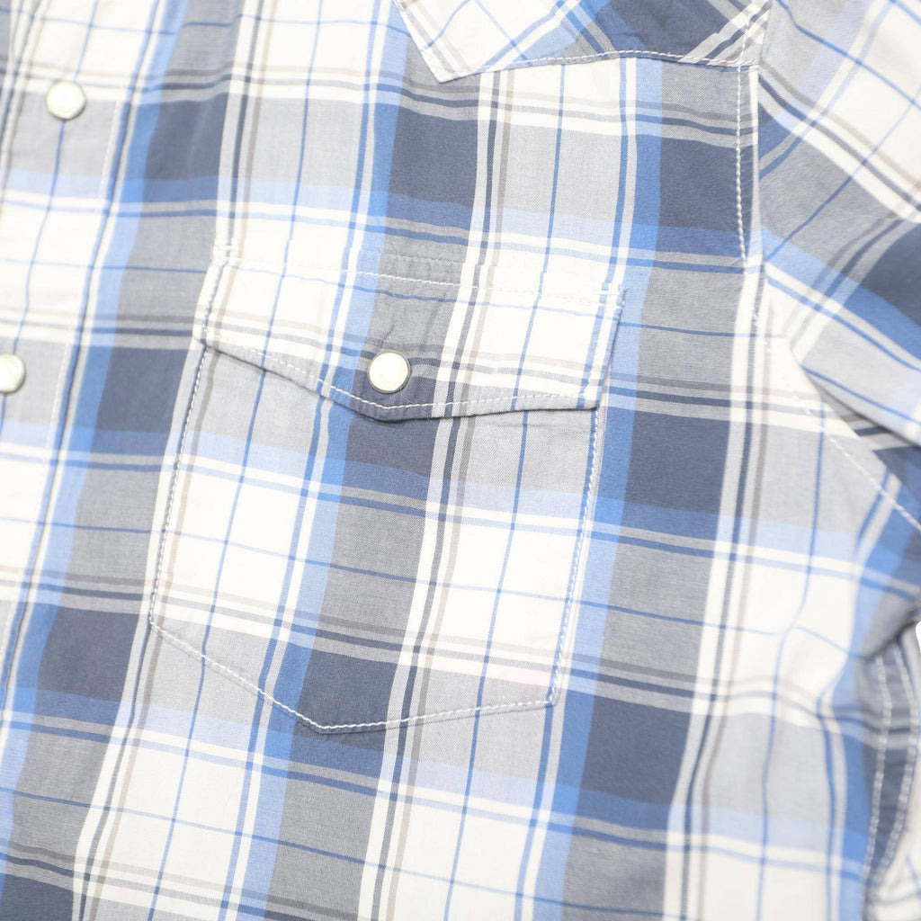 LEVI'S Mens Blue & White Plaid Cotton Shirt M Western Casual Summer