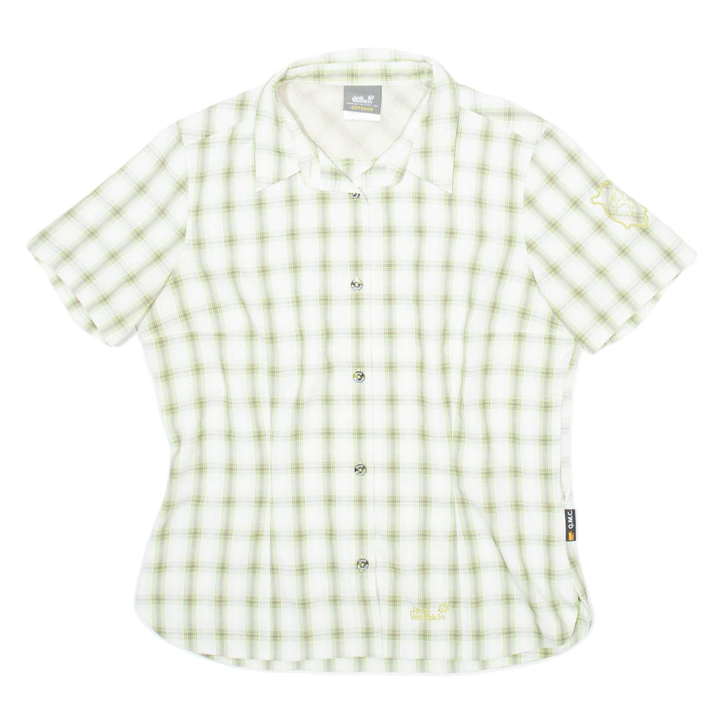 JACK WOLFSKIN Womens Shirt Green Check M