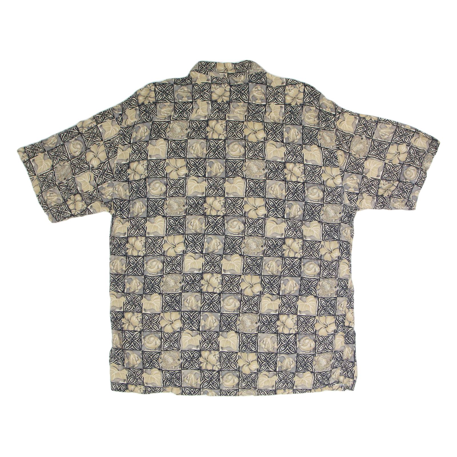 CAMPIA Mens Shirt Gold Animal Print XL