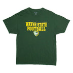 CHAMPION Wayne State Football Mens T-Shirt Green USA L