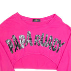 PAPA RUACY Cropped Womens T-Shirt Pink Long Sleeve L