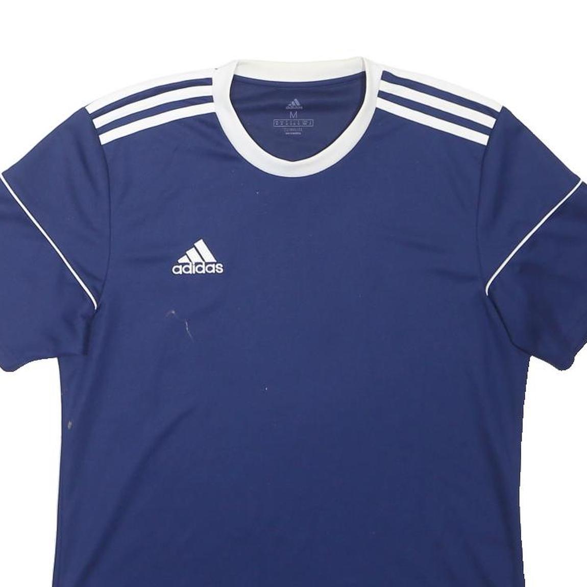 ADIDAS Mens Blue & White Classic T-Shirt M Short Sleeve Crew Neck Sportswear