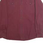 WRANGLER Mens Maroon Cotton Blend Shirt L Button Pockets Casual Workwear