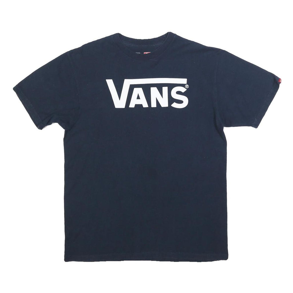 VANS Mens Navy Blue Graphic T-Shirt M Short Sleeve Crew Neck Cotton Blend Casual